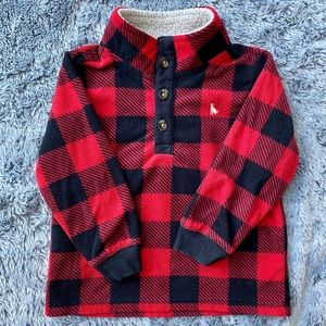 Carter’s Black and Red Plaid Fleece Pullover - Boys Size 2T